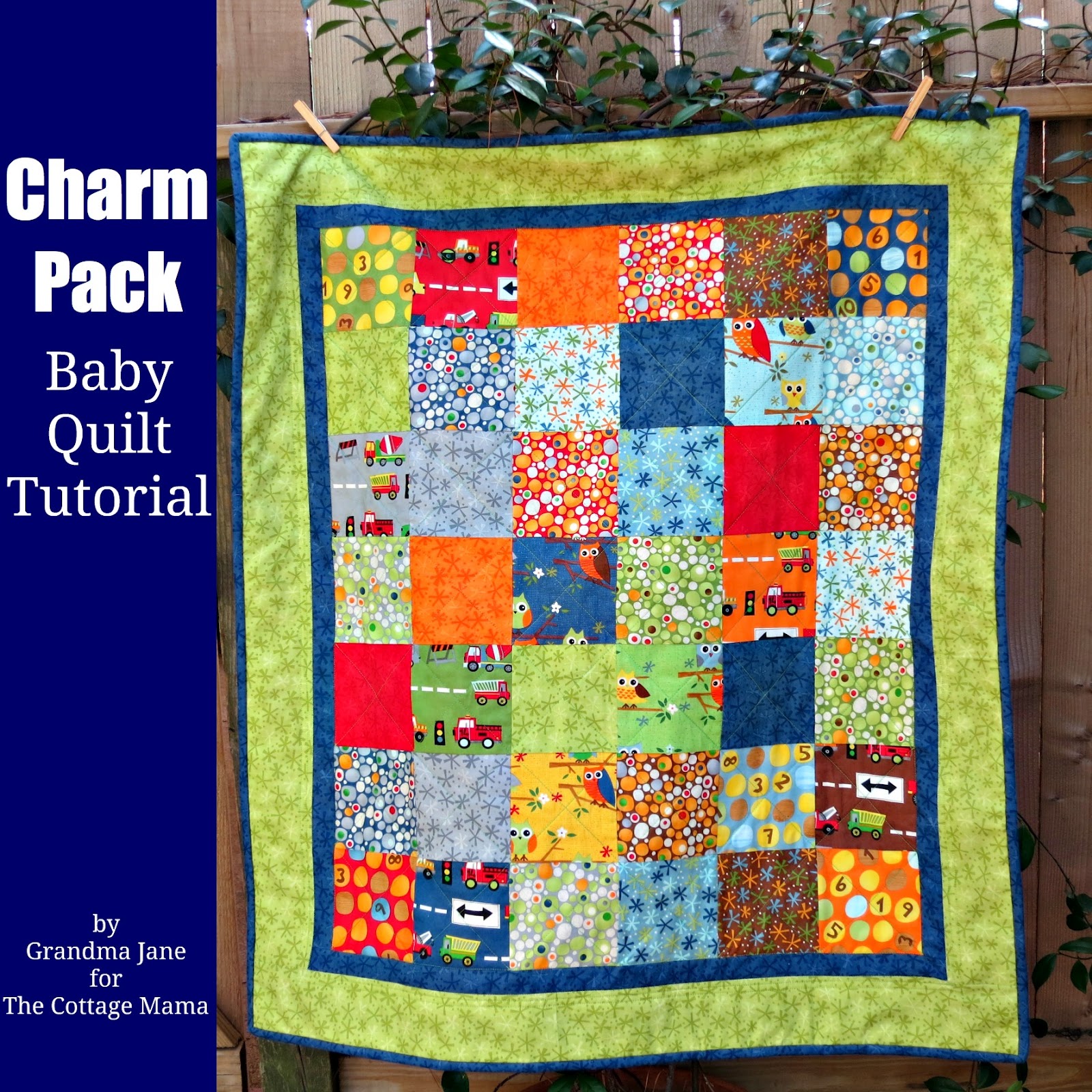 Charm Pack Baby Quilt Tutorial ~ Guess Whoooo Loves You? - The